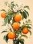 A Painting Of Oranges On A Tree