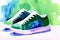 A Painting Of A Pair Of Green Sneakers. Generative AI