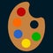 Painting palette flat icon