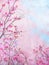 Painting pink Japanese cherry- sakura floral Spring blossom background