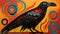 Painting of a raven, North American Indian