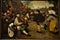 Painting representing people dancing in the village street, painted by Pieter Bruegel, at the Kunst Museum in Vienna.