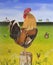 Painting Rooster outdoor