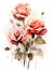 A Painting Of Roses On A White Background