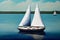 A Painting Of A Sailboat In The Water. Generative AI