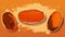 Painting Set Of 4 Oval Bowls On Orange Background