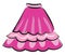 Painting of a showcase pink-colored jupe skirt for children or women vector or color illustration