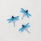 Painting of Three Beautiful Dragonflies