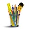 Painting tool in office and school set. Pencil, Ruler and Object tool on white background.