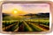 A Painting Of A Vineyard At Sunset. Generative AI