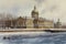 Painting from a watercolor drawing of the Winter Palace in Saint Petersburg.