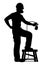 Painting worker silhouette vector