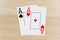 Pair of aces - casino playing poker cards