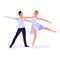 pair of ballet dancers in flat style. Beautiful and graceful pair dancing on a dance stand.