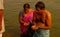 A pair is bathing and worship of lord sun in Ganga River in Varanasi