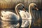 pair of beautiful swans sunny day sunny day image generative AI