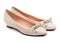 Pair of beige female shoes