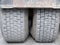 Pair of big dusty truck / lorry tyres