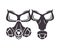 Pair of biosafety gas masks icon
