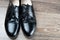 Pair of black classic modern shoes