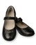 Pair of black girl shoe isolated.