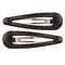 Pair of Black shiny hair clips on