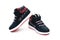 Pair of black stylish shoes for kid on white