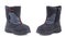 Pair of black toddler boy autumn fall winter textile demi season boot