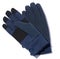 A pair of blue men\\\'s winter textile gloves on a white isolated background