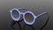 Pair of blue round-lens eyeglasses