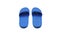 A pair of blue rubber slippers, Sandals on white isolated background.