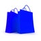 Pair of blue shopping bags