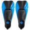 A pair of blue short flippers for swimming in the sea or in the pool, for fitness training, on a white background