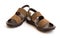 Pair of brown leisure sandal