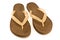 Pair of brown rubber flip flop sandals