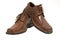 Pair of brown shoes isolated o