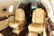 Pair of business jet leather seats