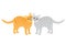 Pair of Cats Snuggling vector Illustration