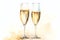 A pair of champagne flutes clinking together Valentine Day background