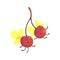 Pair Of Cherries With Wings In Fairy Costumes, Part Of Vegetables In Fantasy Disguises Series Of Cartoon Silly