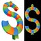 Pair of Colorful Dollar Signs