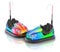 Pair of colorful electric bumper car