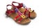 Pair of colorful female sandals