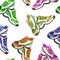 Pair of colorful modern trainers, seamless pattern on white background