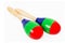 Pair of colorful wooden maracas