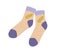 Pair of cotton socks. Trendy wool feet apparel. Casual foot garment. Handmade knitted warm item for legs. Flat vector