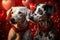 A pair of Dalmatians shares a bond of love and companionship