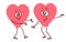 Pair of dancing hearts. Concept of friendship love support and help. Love or helth symbol. Don`t be afraid i am with you
