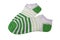 Pair Dark Green, Light Green and White Striped Ladies Socks