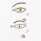 Pair of decorative human yellow eyes by pencils